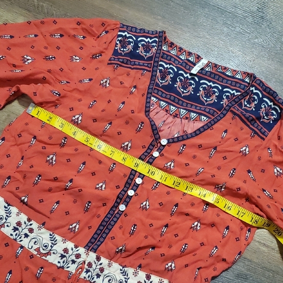 Spell Bohemian Red and Cream Jumpsuit - Picture 4 of 14